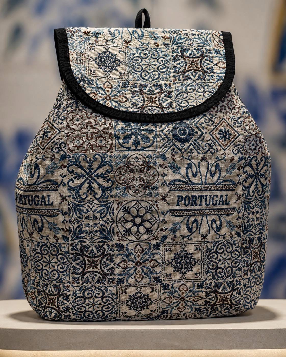 Portugal Azulejo Backpack — handmade Portuguese souvenir from Portugal